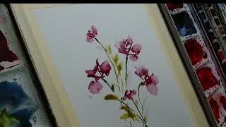 Quick Pink Flower Watercolor Tutorial | Impressionistic Technique