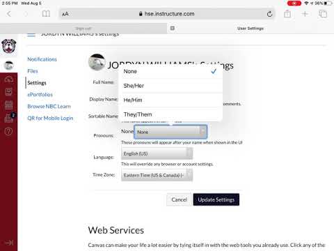 Changing Language in Canvas
