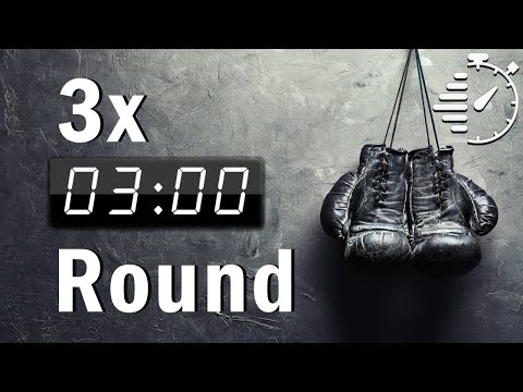 3 Rounds Boxing Timer - 3x 3min Round with 1min break - with bell - no music