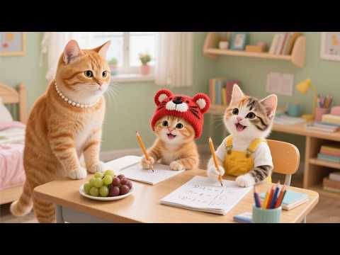 When Kittens Get Stumped by Math... Mom's "Grape Magic" is So Wholesome! 🍇 | Heartwarming Animation