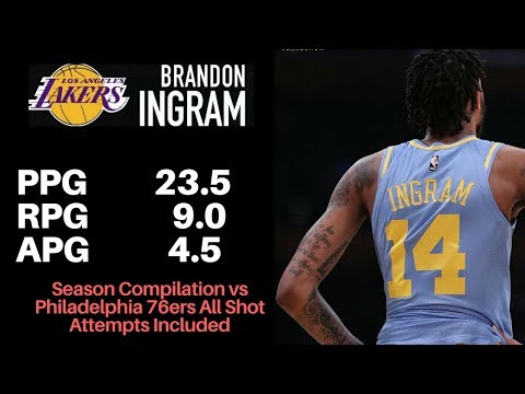 Brandon Ingram Season Compilation vs 76ers, 23.5 PPG all shot attempts included 2017-2018 Season