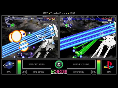 Thunder Force V (Sega Saturn vs PlayStation) Side by Side Comparison