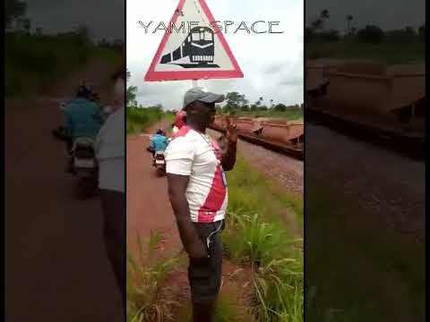 90-Wagon cargo train fully loaded with Sierra Leone Iron Ore
