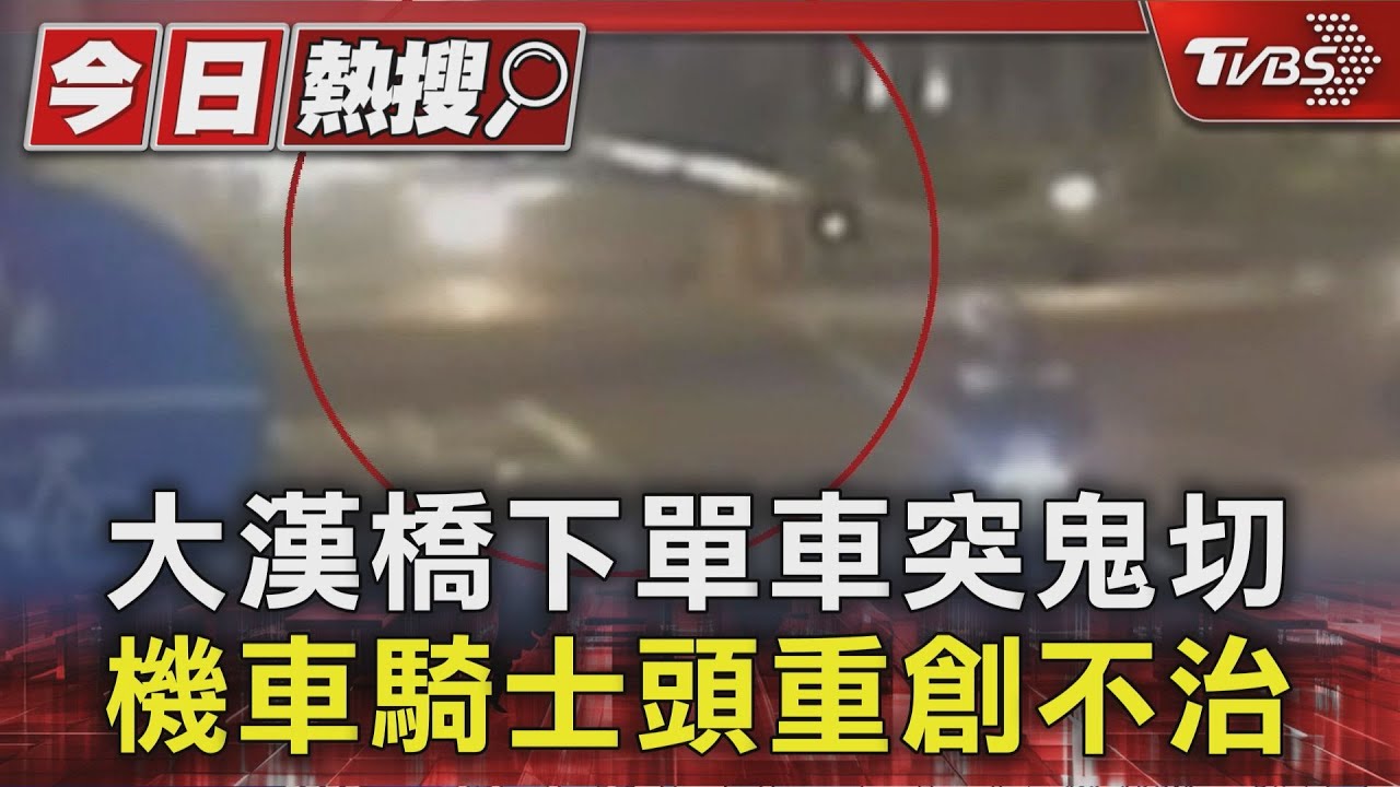 大漢橋下單車突鬼切 機車騎士頭重創不治