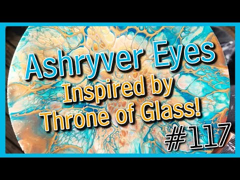 #117 Ashryver Eye Gold & Turquoise Inspired Fluid Art Sheleeart Bloom