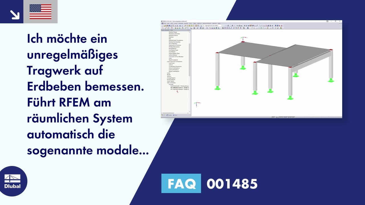 [EN] FAQ 001485 | Ich möchte ein unregelmäßiges Tragwerk auf Erdbeben bemessen. Führt RFEM am räu...