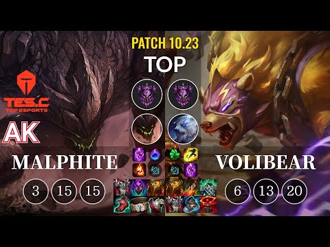 TES AK Malphite vs Volibear Top - KR Patch 10.23