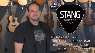 Video thumbnail for Unboxing an Ernie Ball Music Man Luke in Starry Night by Stang Guitars