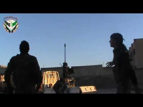 التصدي للطيران الحربي في محيط وادي الضيف بواسطة رشاش 23 من قبل لواء درع الحق المقاتل