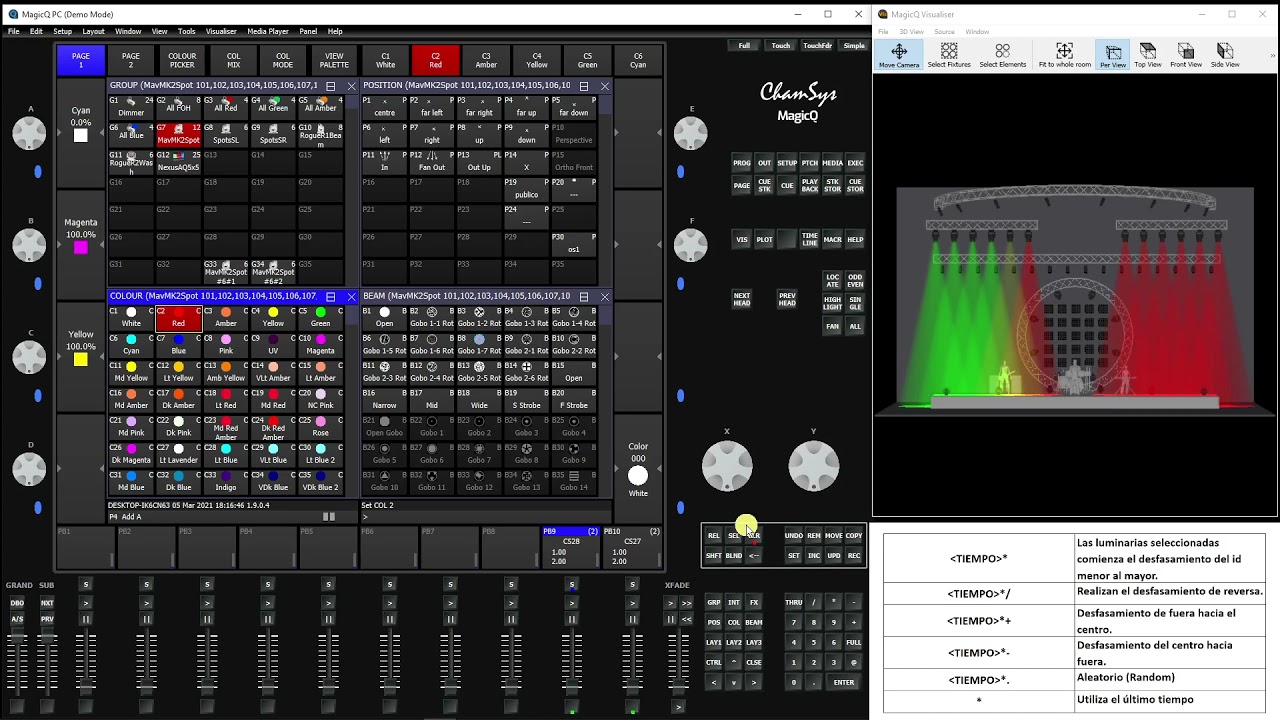Tutoriales Basicos MagicQ: Tiempos en Palettes