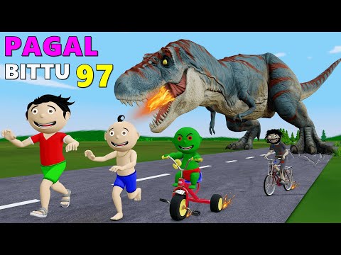 Pagal Bittu Sittu 97 | Dinosaur Wala Cartoon | Bittu Sittu Toons | Pagal Beta | Cartoon Comedy