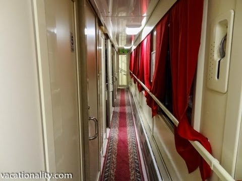 First Class Coach, Russian Train, Inside, Russian Girl Travels to Portugal. Day 1.