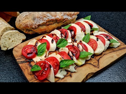 Fertig in 5 Minuten‼️Tomaten Mozzarella Salat 🍅 Caprese Salat mit Basilikum 🌿schnell selber machen