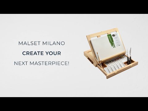 ARTINA 19tlg. Malset Milano - Koffer Staffelei mit Acrylfarben, Pinsel uvm.