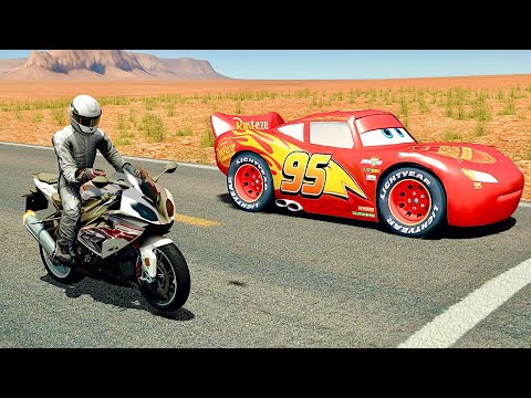 Lightning McQueen vs BMW S 1000 RR - Desert Drag Race