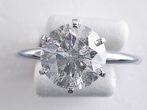 2.61 ct Round Brilliant Cut G I1 Diamond Solitaire Ring - BigDiamondsUSA