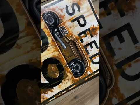 Speed limit 29 #hotrod #metal #speedlimit #ford #art #hix #pinstriping #ratrod #repurpose