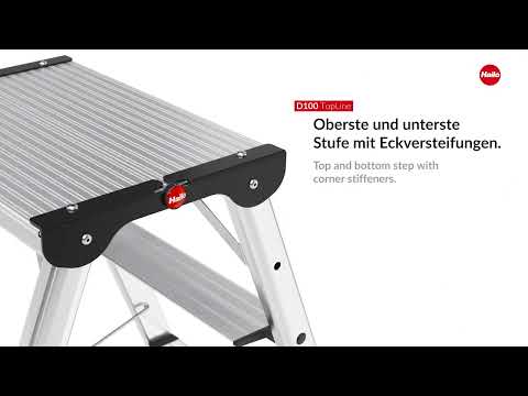 Drabina aluminiowa teleskopowa Hailo D100 TL 4x4 / 5x5 / 6x6, 8655-107