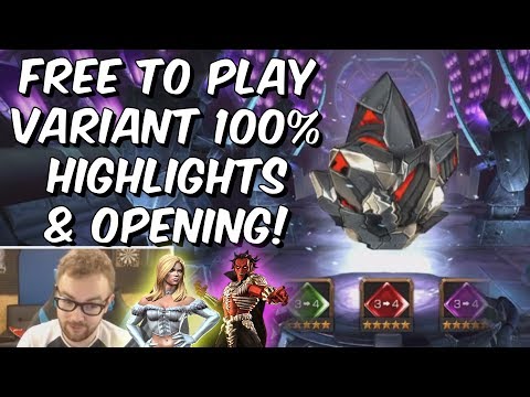 Free To Play Variant Chapter 1 100% Highlights and Crystal Opening! - Marvel Contest Of Champions