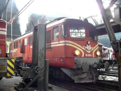 Diesel Locomotive BDZ 06 (LDE2100) in locomotive depot Sofia.