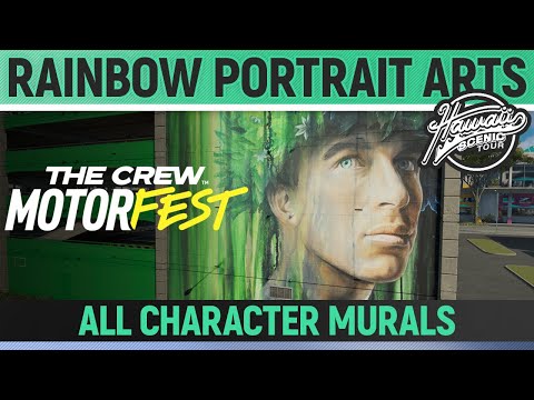 The Crew Motorfest - Rainbow Portrait Arts - 24 Characters Murals - Hawaii Scenic Route - Challenge