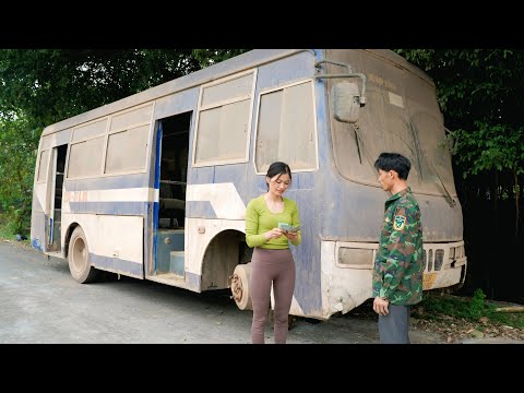 Genius girl's challenge: Restart the Hyundai bus (35 seats) after 20 years of abandonment🛠🛠🛠