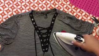 DIY NO SEW IRON ON ROSE PATCH TSHIRT