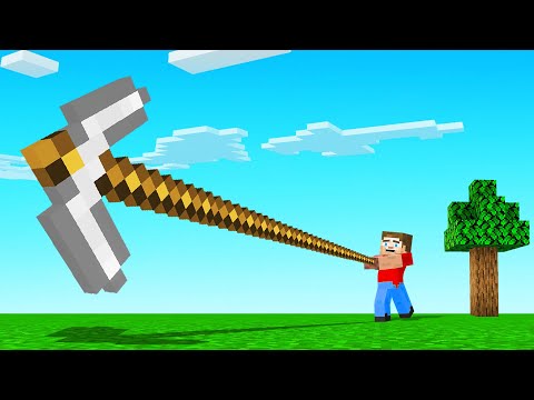 Minecraft BUT We Have VERY LONG TOOLS! (overpowered)