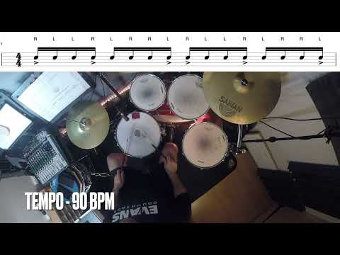 Permutated Paradiddle Accent Exercise - 50bpm - 160bpm