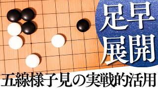 効率良く守れる？縦横無尽の五線様子見戦法【囲碁実況】