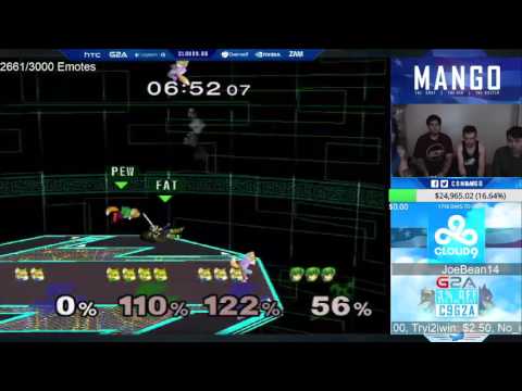 PewFat with a crazy doubles combo against Mango and Lucky