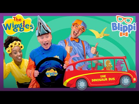 The Dinosaur Bus 🦖🚌 The Wiggles feat. Blippi 🦕 Learn About Dinosaurs 🎶 Kids Song