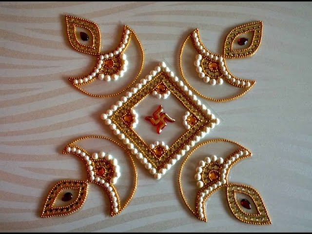 Tutorial for making kundan rangoli design by poonam borkar - video 2
