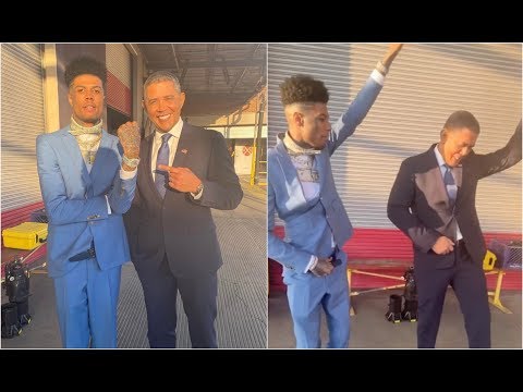 Blueface Teaches Obama How To Dance At DaBaby's Video Shoot
