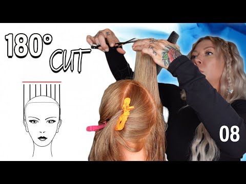 180° long layered square haircut step-by-step