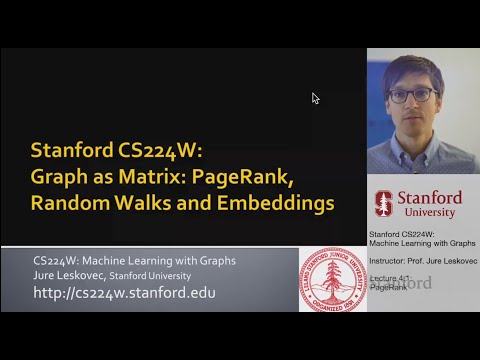 Stanford CS224W: Machine Learning with Graphs | 2021 | Lecture 4.1 - PageRank