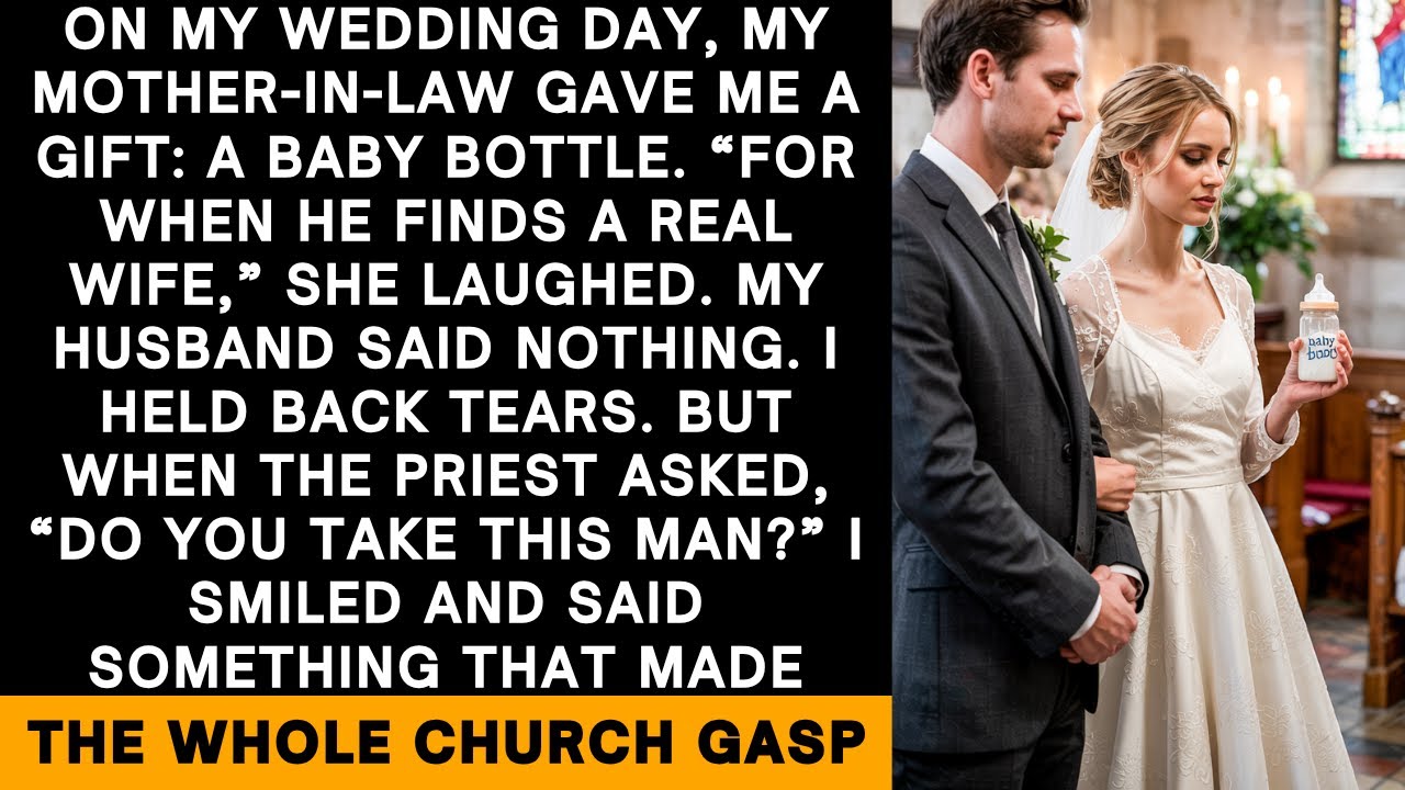 My Mother-in-Law Gave Me a Baby Bottle at My Wedding Then I Made the Whole Church Gasp