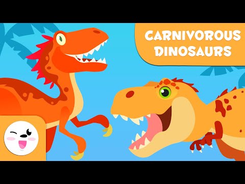 DINOSAURS for Kids 🦖 Carnivorous Dinosaurs 🦕 TYRANNOSAURUS REX, VELOCIRAPTOR, SPINOSAURUS...