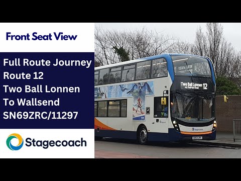 Full Route Journey | Stagecoach NE Bus Route 12 - Two Ball Lonnen to Wallsend | SN69ZRC/11297