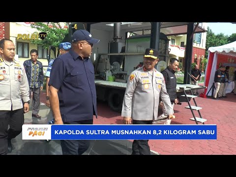 POLDA SULAWESI TENGGARA MUSNAHKAN 8,2 KG SABU, TERSANGKA TERANCAM HUKUMAN MATI