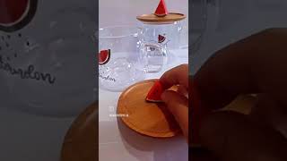 Karpuz Figürlü Bambu Kapaklı Cam Kupalar Geldi. @emarhediyelik Whatsapp: 0 542 379 09 18