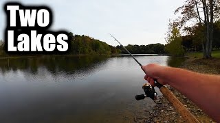 Bass Fishing at Two Lakes (Fall Crankait Fishing For Bass)