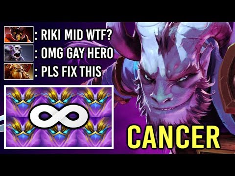 WTF Endless Smoke Silence 7.21 New Cancer Mid Riki vs Doom Epic Combo Gameplay Imba Meta Dota 2