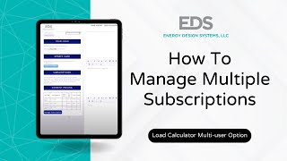 Manage multiple subscriptions at EDS HVAC Software