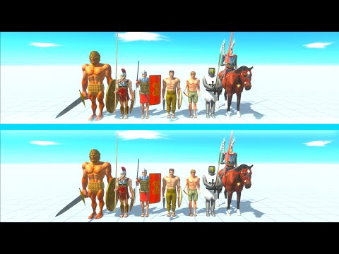 ANCIENT HUMANS Team vs ANCIENT HUMANS Team - Animal Revolt Battle Simulator ARBS