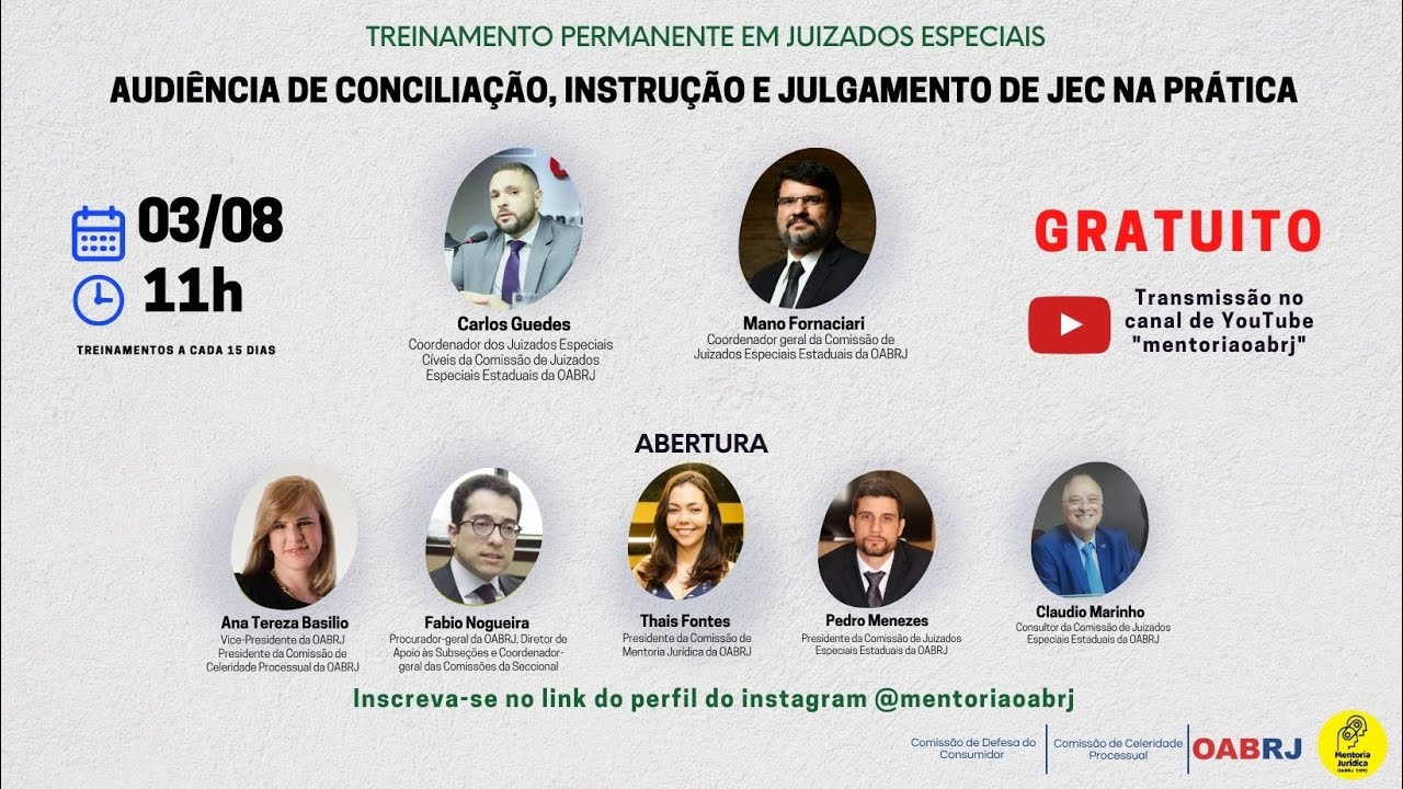AUDIÊNCIA DE CONCILIAÇÃO, INSTRUÇÃO E JULGAMENTO DE JEC NA PRÁTICA - 03/08/2023