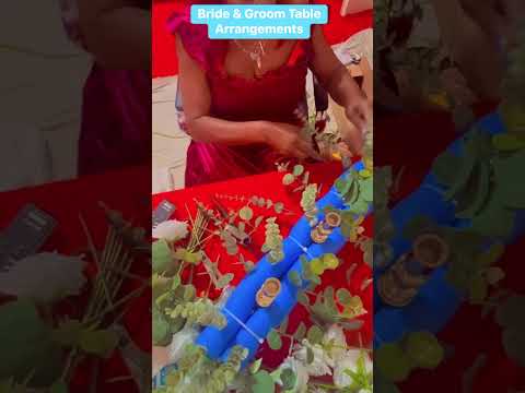 How to make a beautiful bride and grown table arrangement ￼