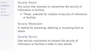 preview picture of video 'Introduction to Security and Cryptography (CSS322, Lecture 1, 2013)'