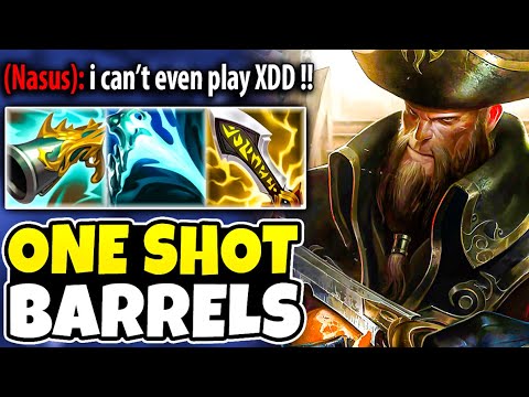 *ONE-SHOT BARREL* Nasus Wished Gangplank Didn't Exist! (1,800+ Crit Dmg)