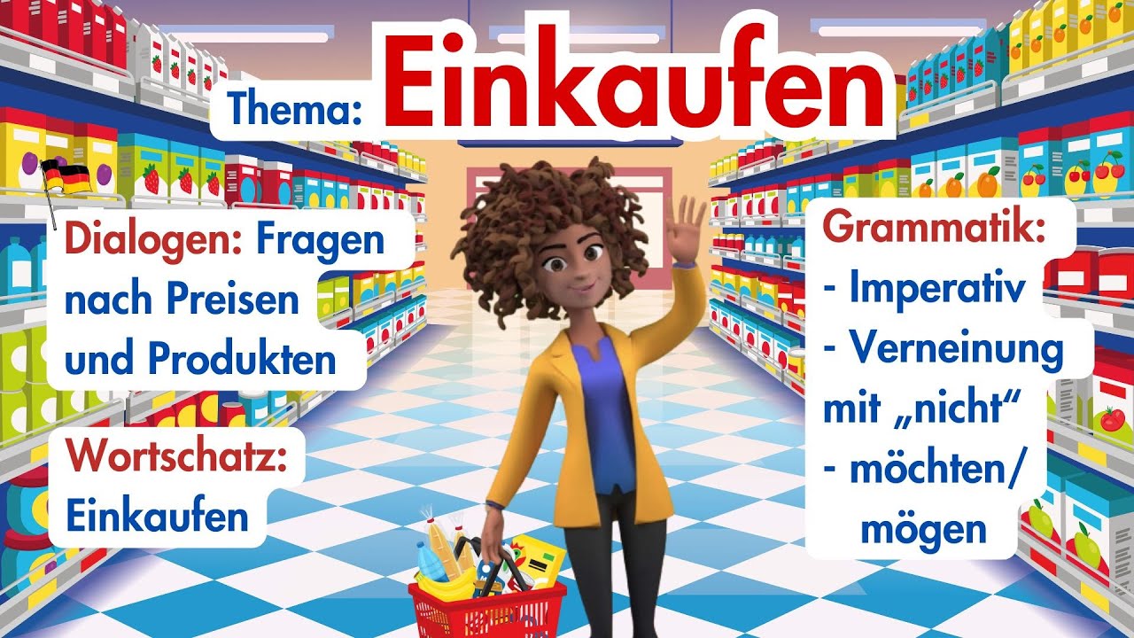 Einkaufen auf Deutsch 🇩🇪 | Fragen nach Preisen und Produkten | A1-B1 Niveau